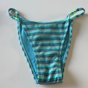 wild fable Turquoise Blue Striped Bikini Bottom